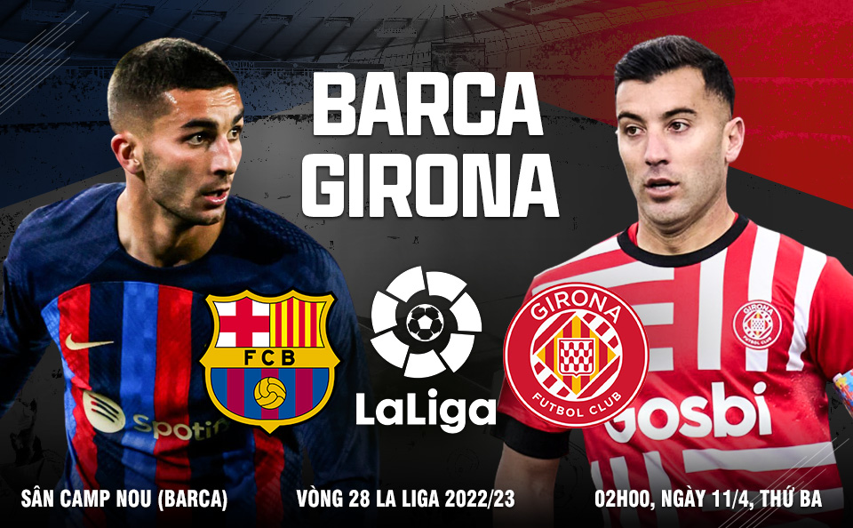 Link xem trực tiếp bóng đá tv K+ Barcelona vs Girona, La Liga vòng 28 (02h00 thứ 3, ngày 11/4/2023)